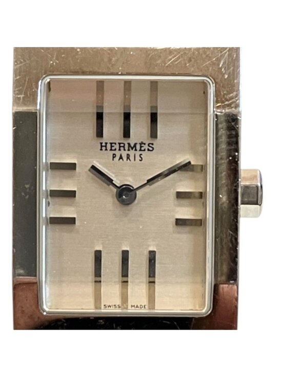 Hermes Tandem Watch SS Leather Quartz